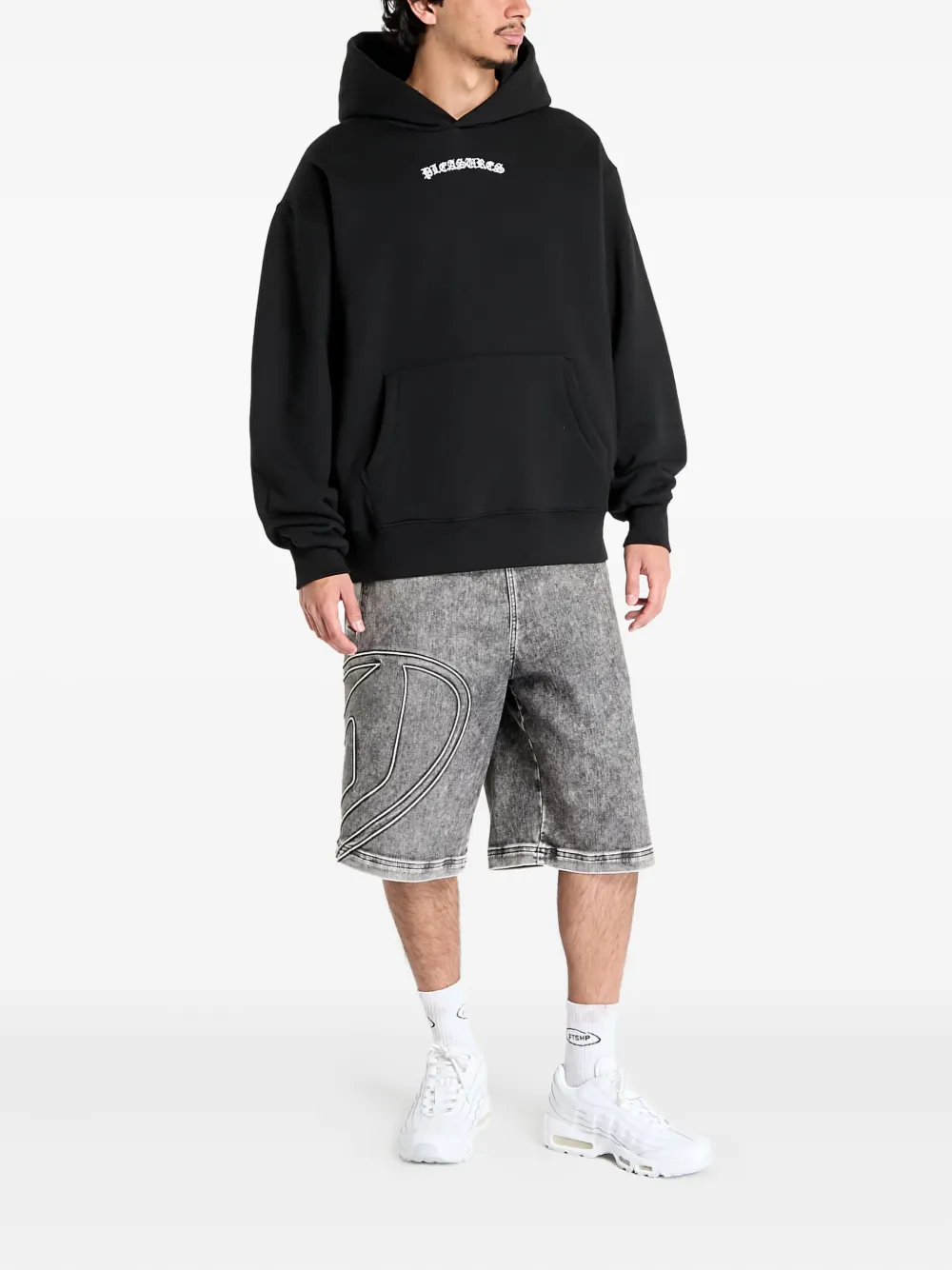 Pleasures Neural logo-detail hooded sweatshirt Zwart