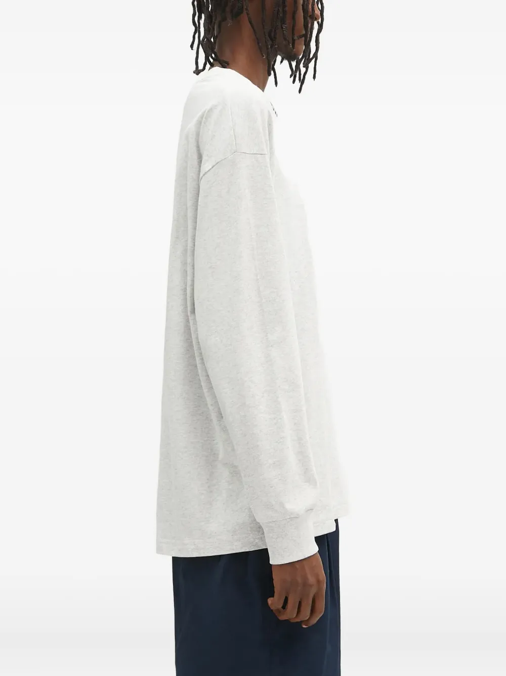 AAPE BY *A BATHING APE logo-embroidered sleeve-print long-sleeve T-shirt Grijs