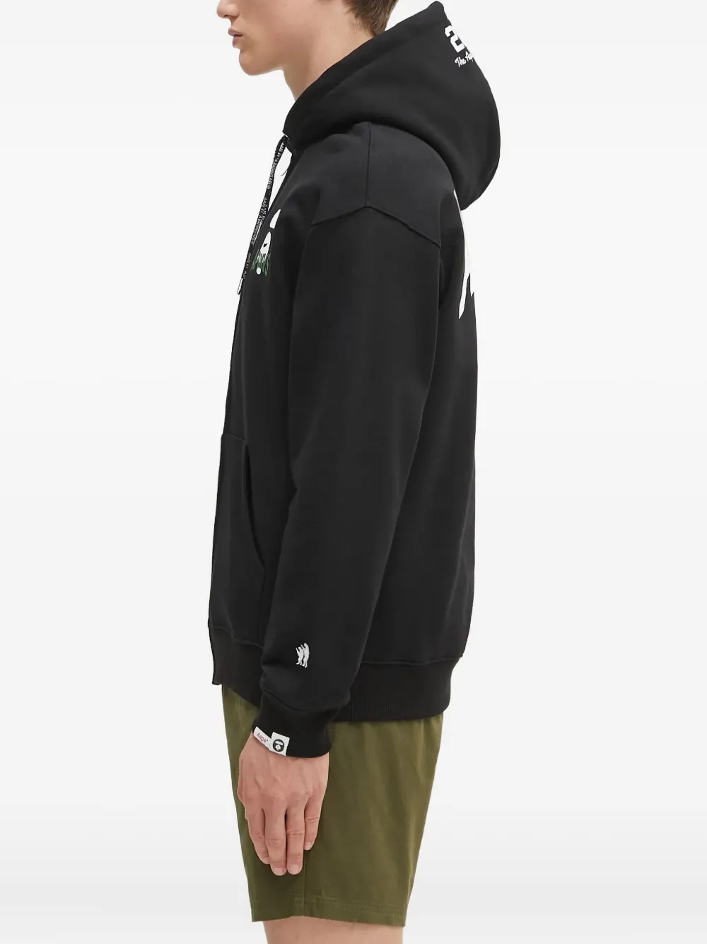 AAPE BY *A BATHING APE Hoodie met logoprint en rits Zwart