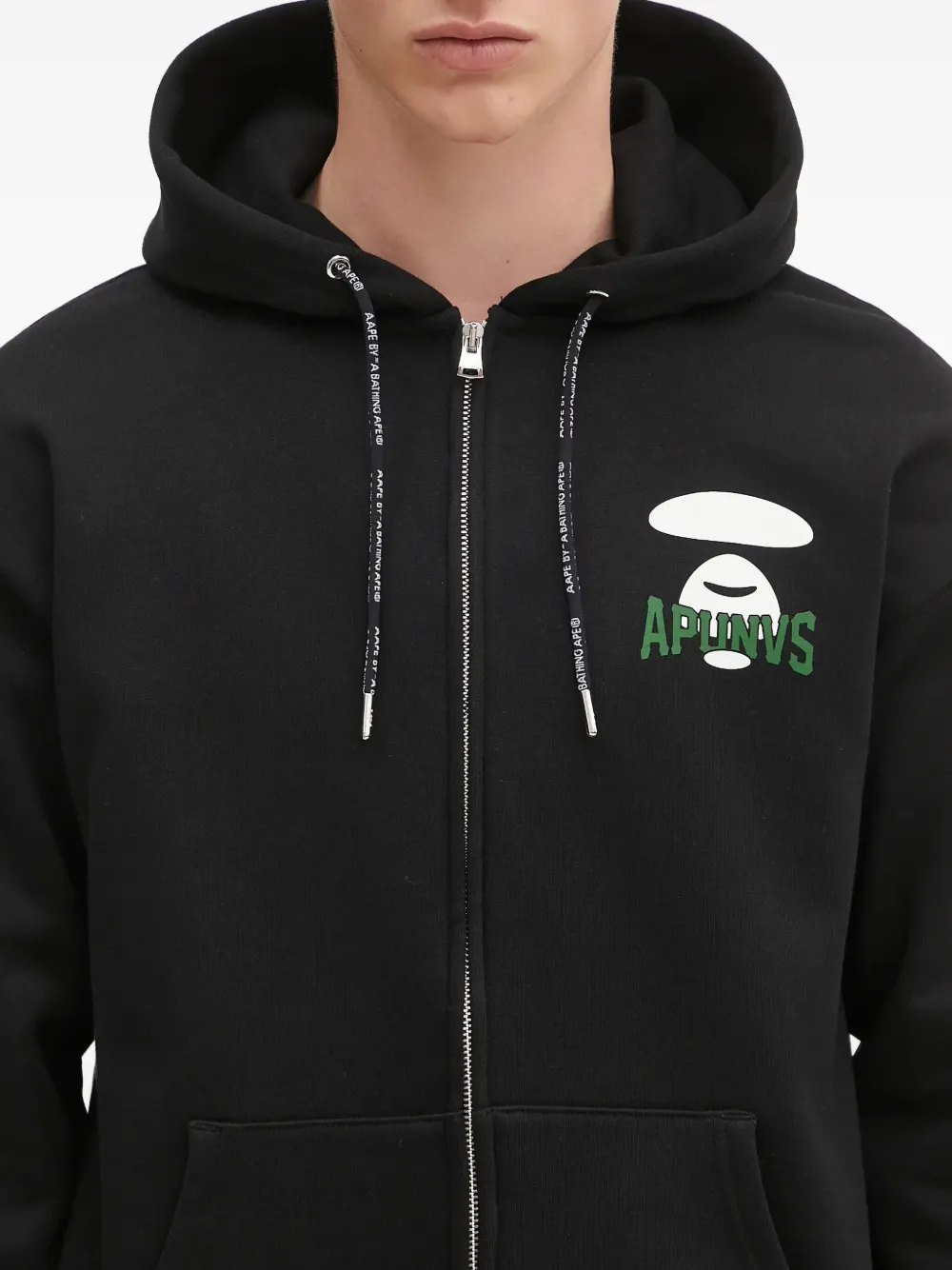 AAPE BY *A BATHING APE Hoodie met logoprint en rits Zwart
