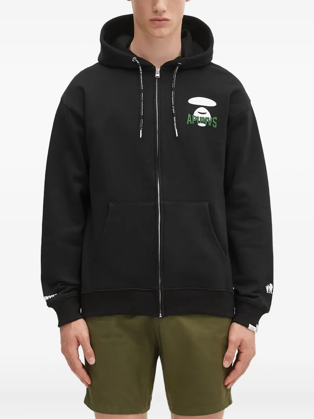 AAPE BY *A BATHING APE logo-print zip-up hoodie Zwart