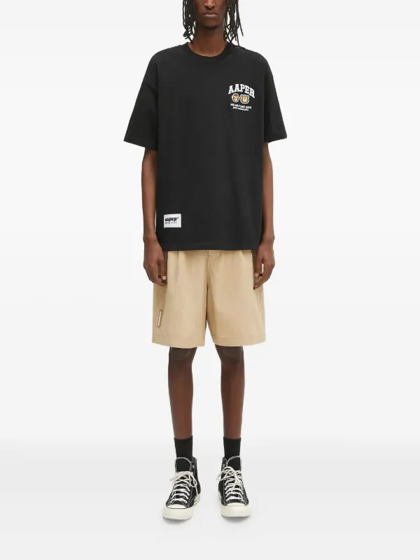 関税送料込【AAPE by A BATHING APE】ロゴパッチ ハーフパンツ AAPE BY *A BATHING APE® ロゴパッチ ショートパンツ