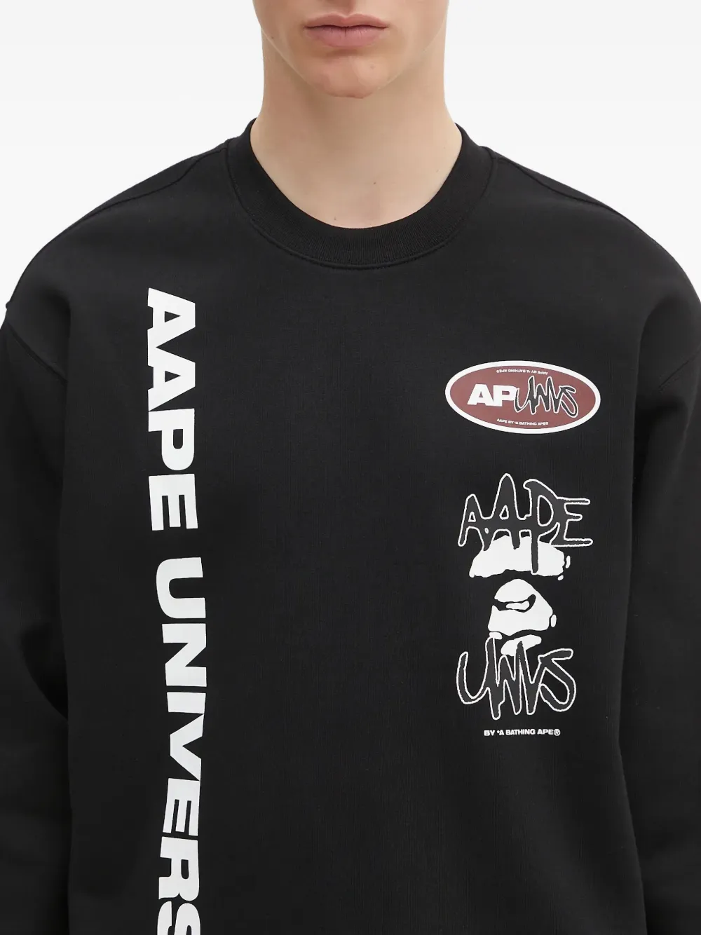 AAPE BY *A BATHING APE Sweater met grafische print Zwart