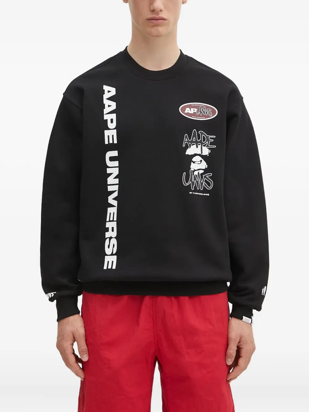 AAPE BY *A BATHING APE Aape Universe graphic sweatshirt Zwart