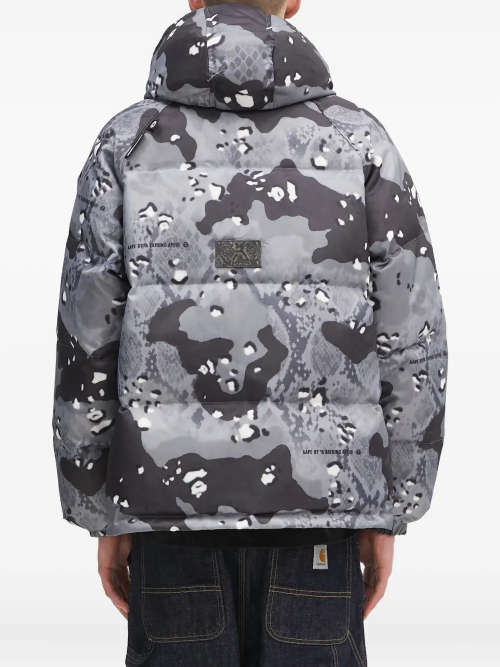 AAPE BY *A BATHING APE camouflage-print hooded jacket Grijs