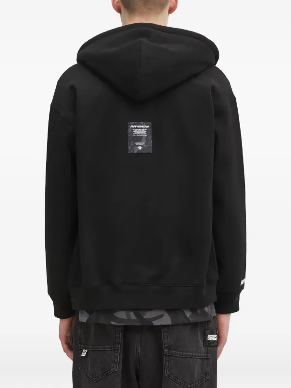 AAPE BY *A BATHING APE® Aape Now-logo zip-up Hoodie | Black | FARFETCH