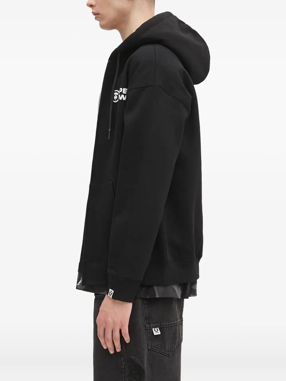 AAPE BY *A BATHING APE Aape Now-logo zip-up hoodie Zwart