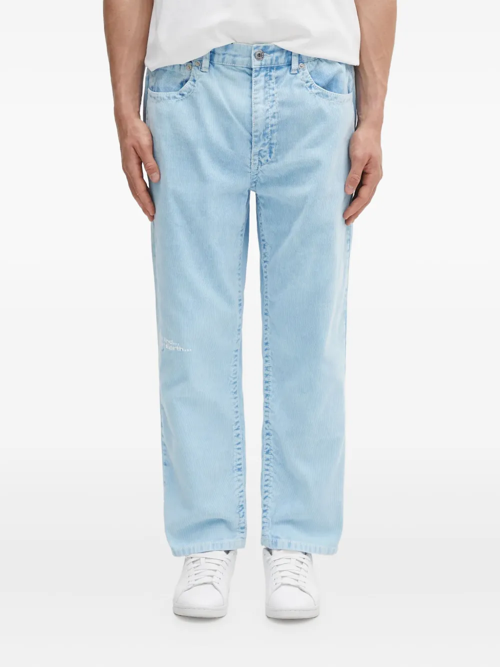 AAPE BY *A BATHING APE logo-embroidered trousers Blauw