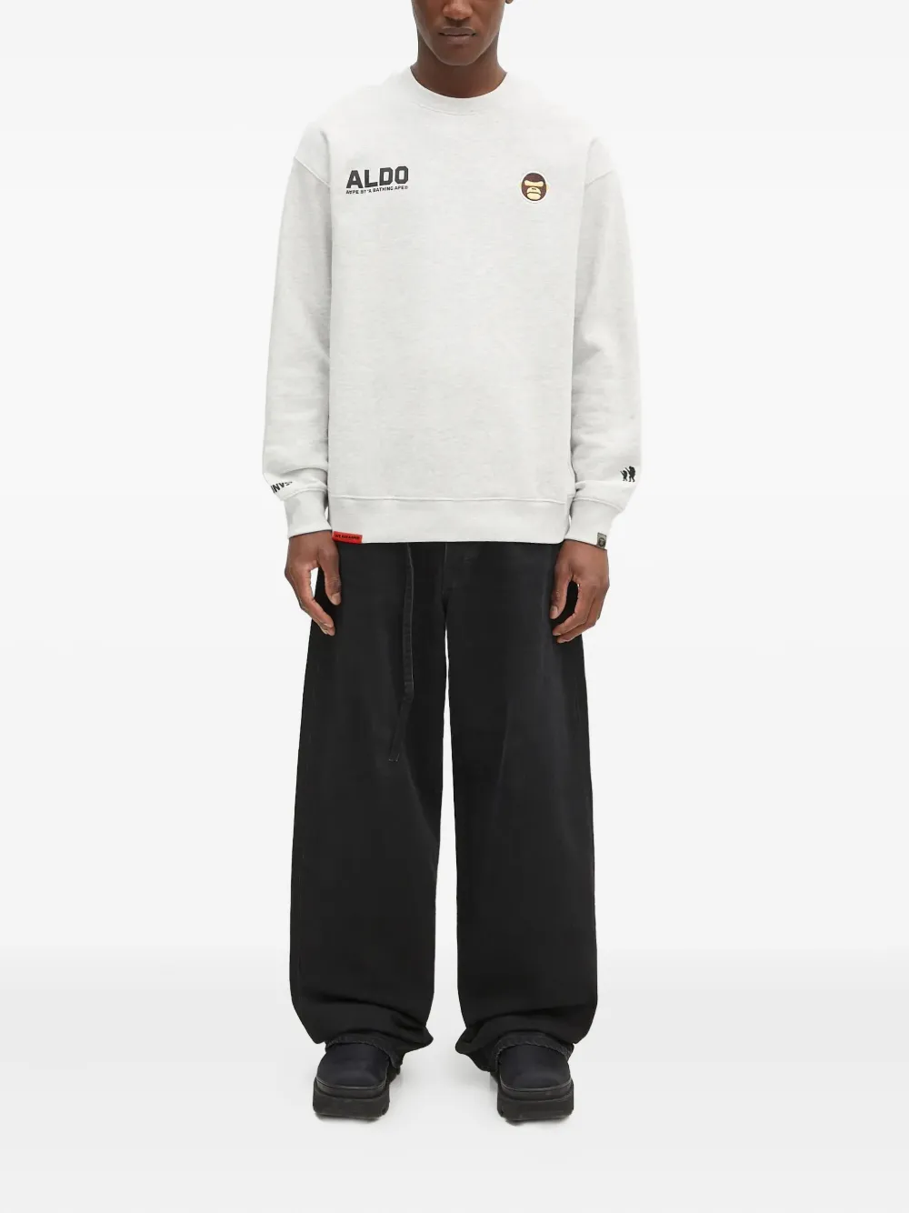 AAPE BY *A BATHING APE Sweater met Aldo Ape Head embleem Grijs