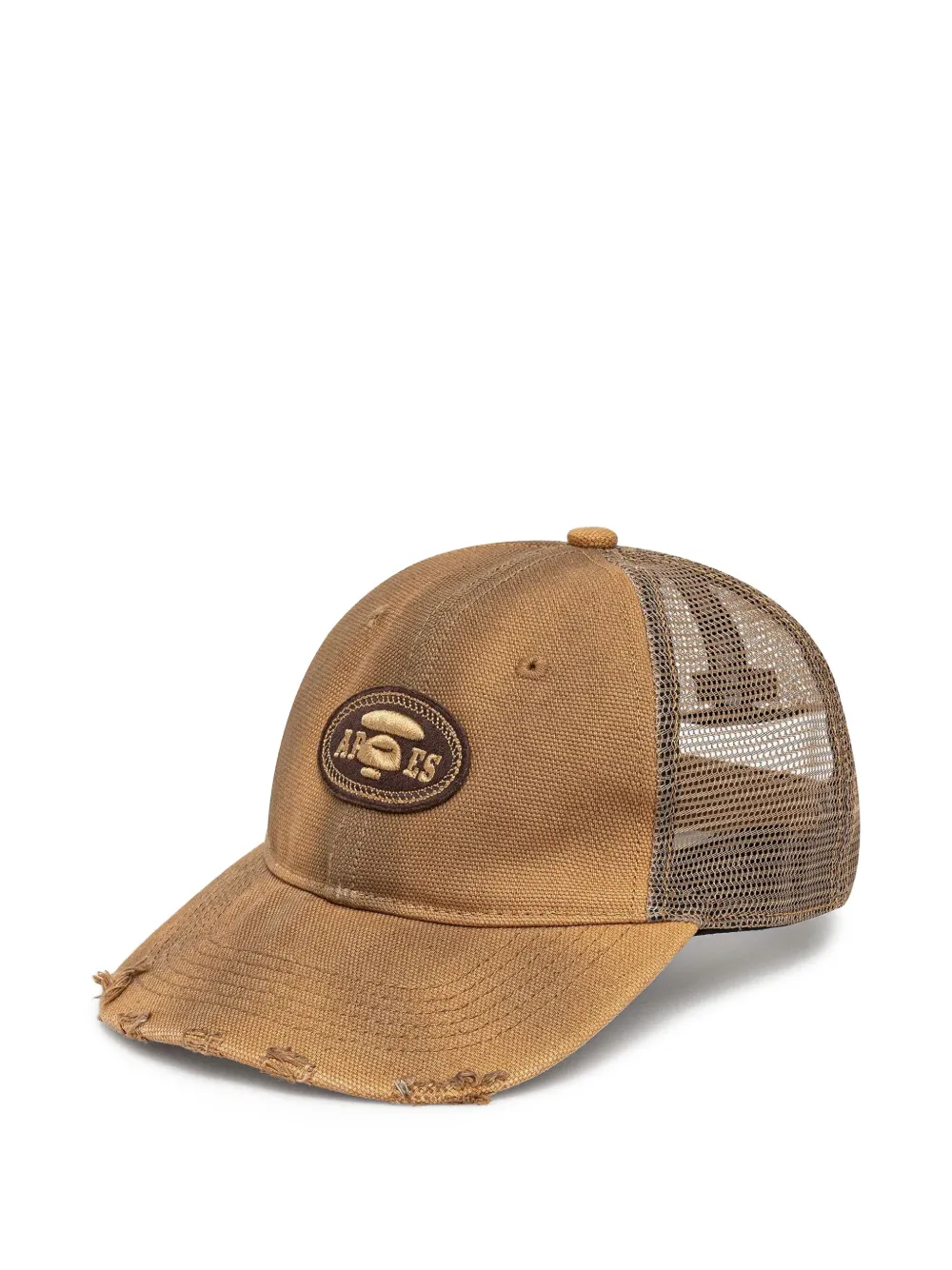 AAPE BY *A BATHING APE Honkbalpet met geborduurde patch Bruin