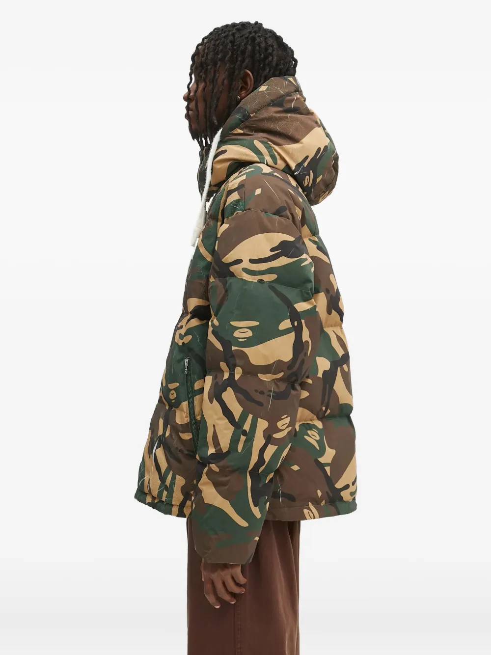 AAPE BY *A BATHING APE camouflage-pattern padded jacket Groen