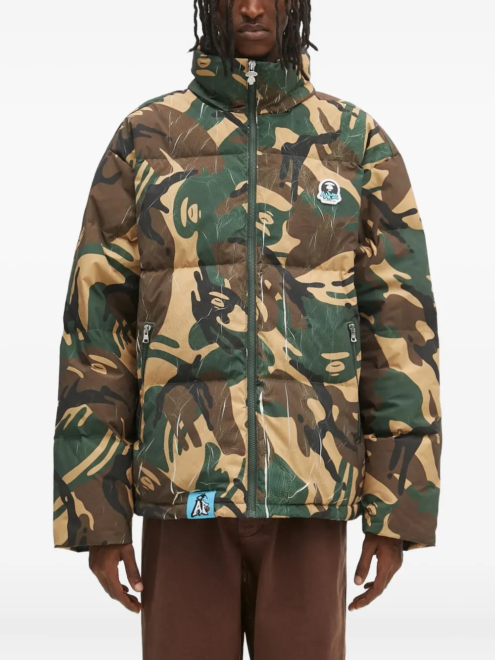AAPE BY *A BATHING APE camouflage-pattern padded jacket Groen
