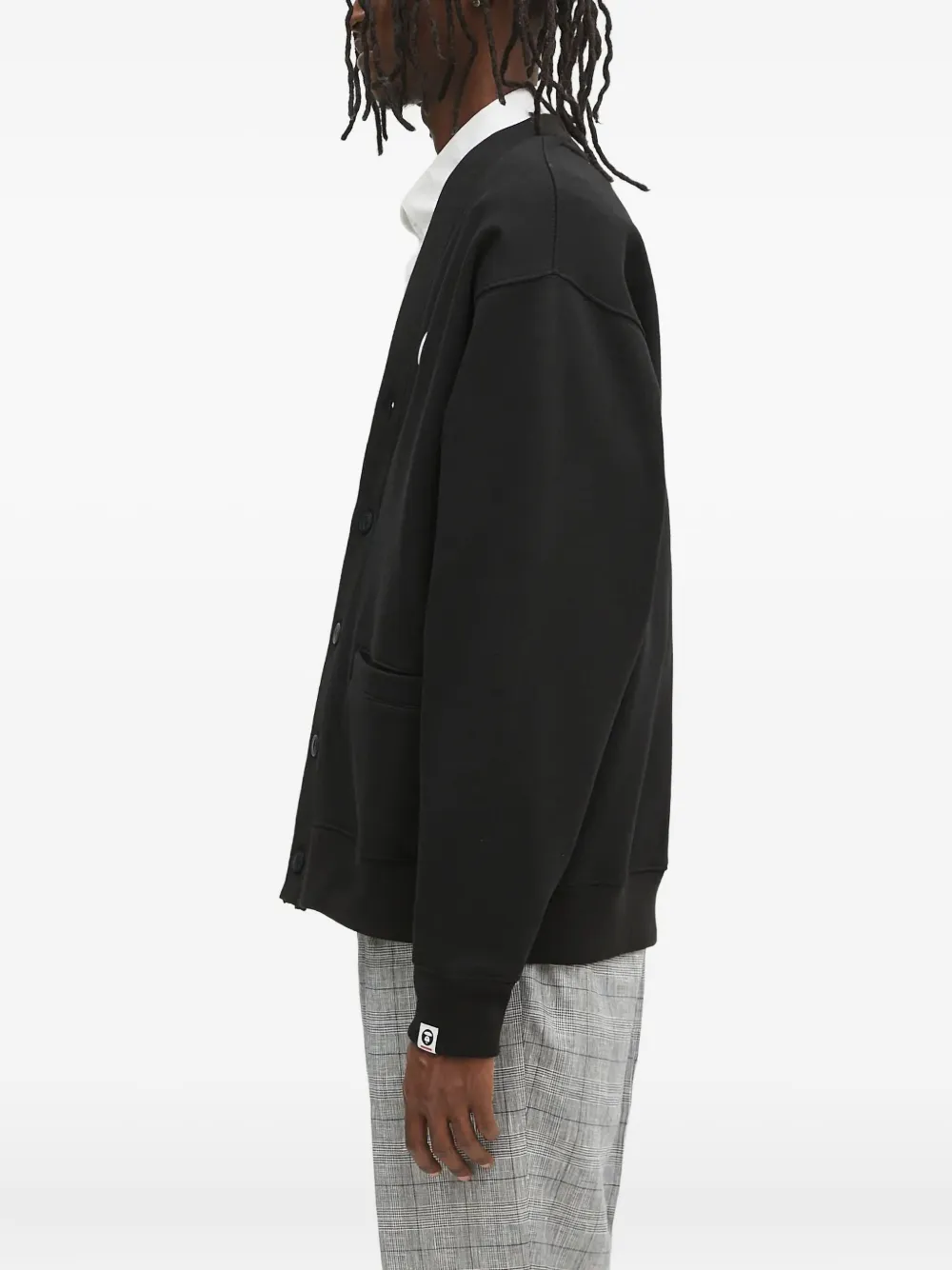 AAPE BY *A BATHING APE Moonface Logo buttoned cardigan Zwart