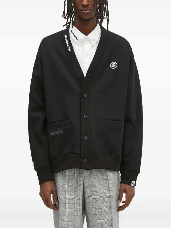 AAPE BY *A BATHING APE® Moonface Logo カーディガン | ブラック 