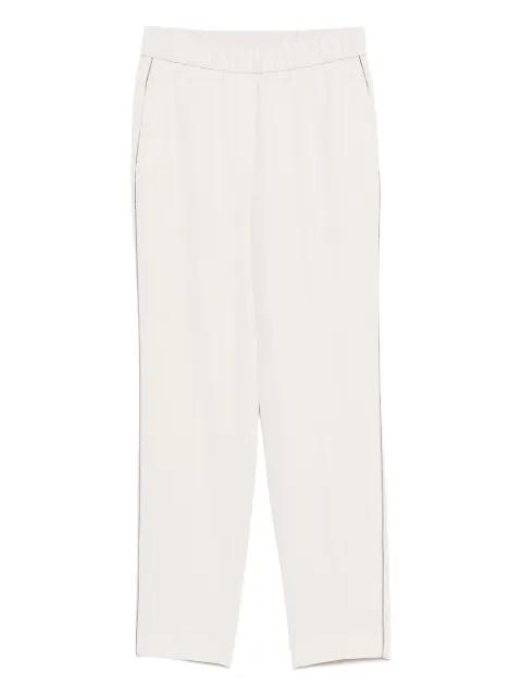 Peserico elastic-waistband side-stripe trousers