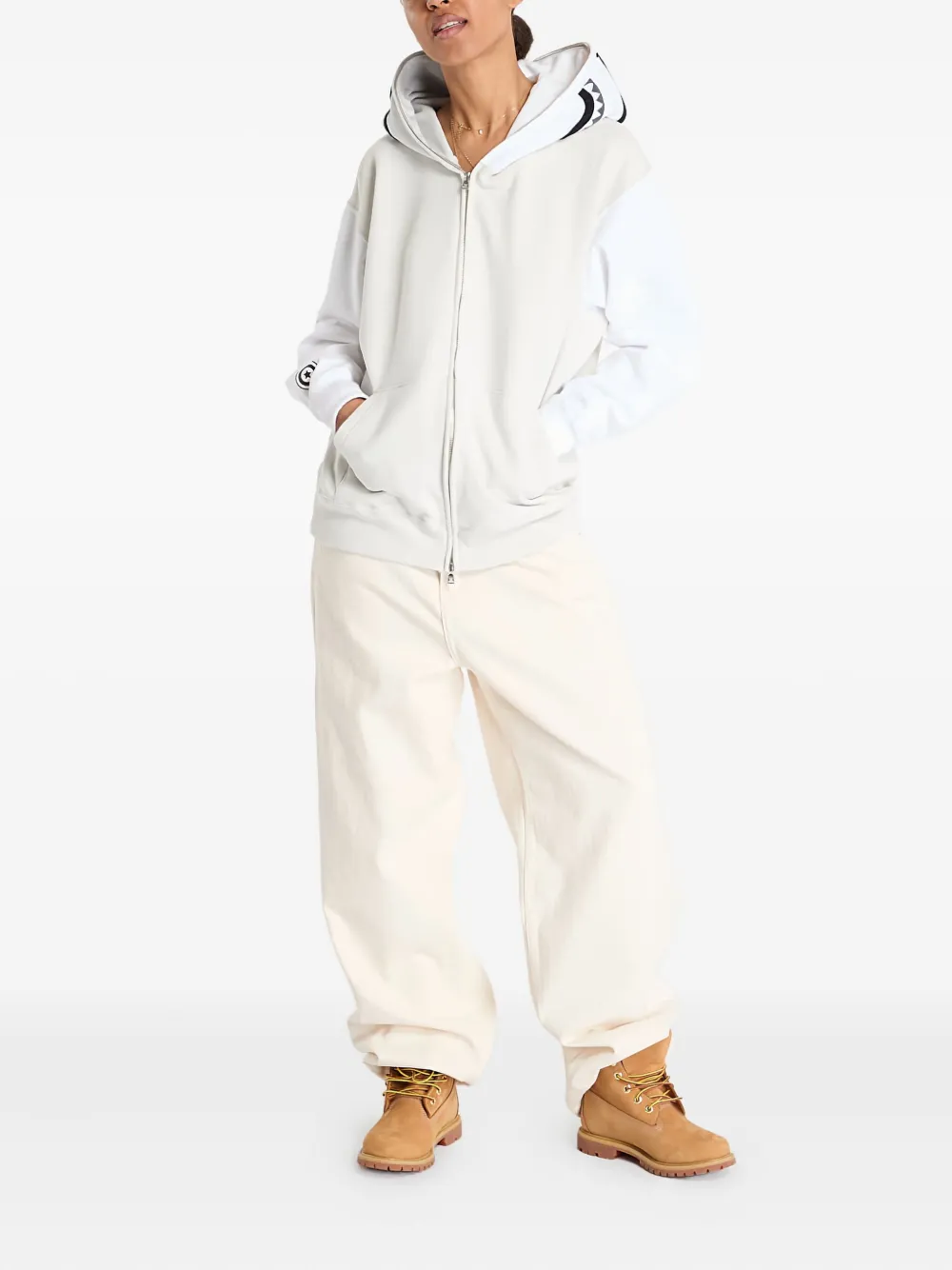A BATHING APE Shark hoodie met rits Grijs