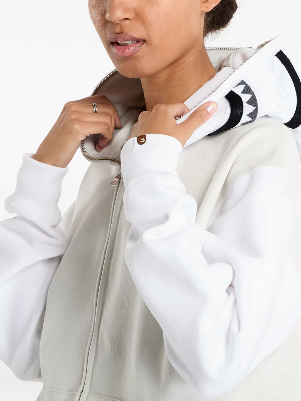 A BATHING APE Shark hoodie met rits Grijs