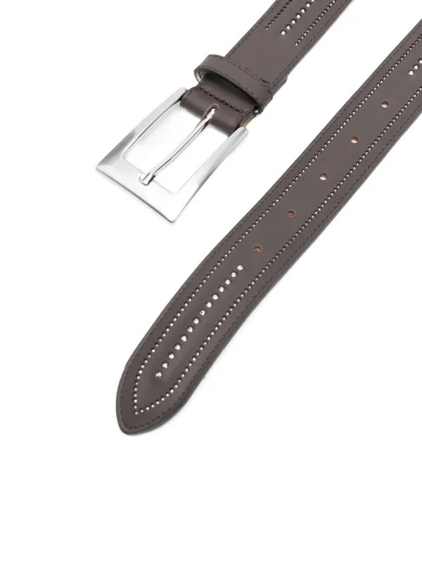 Peserico Studded Leather Belt | Brown | FARFETCH