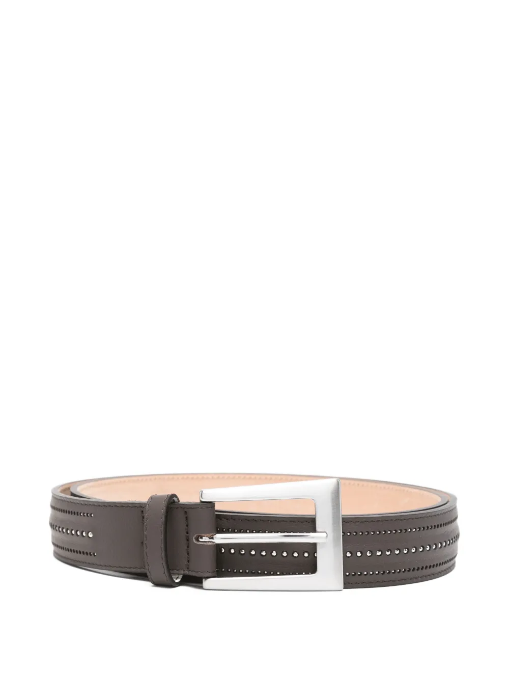 Peserico studded leather belt Bruin