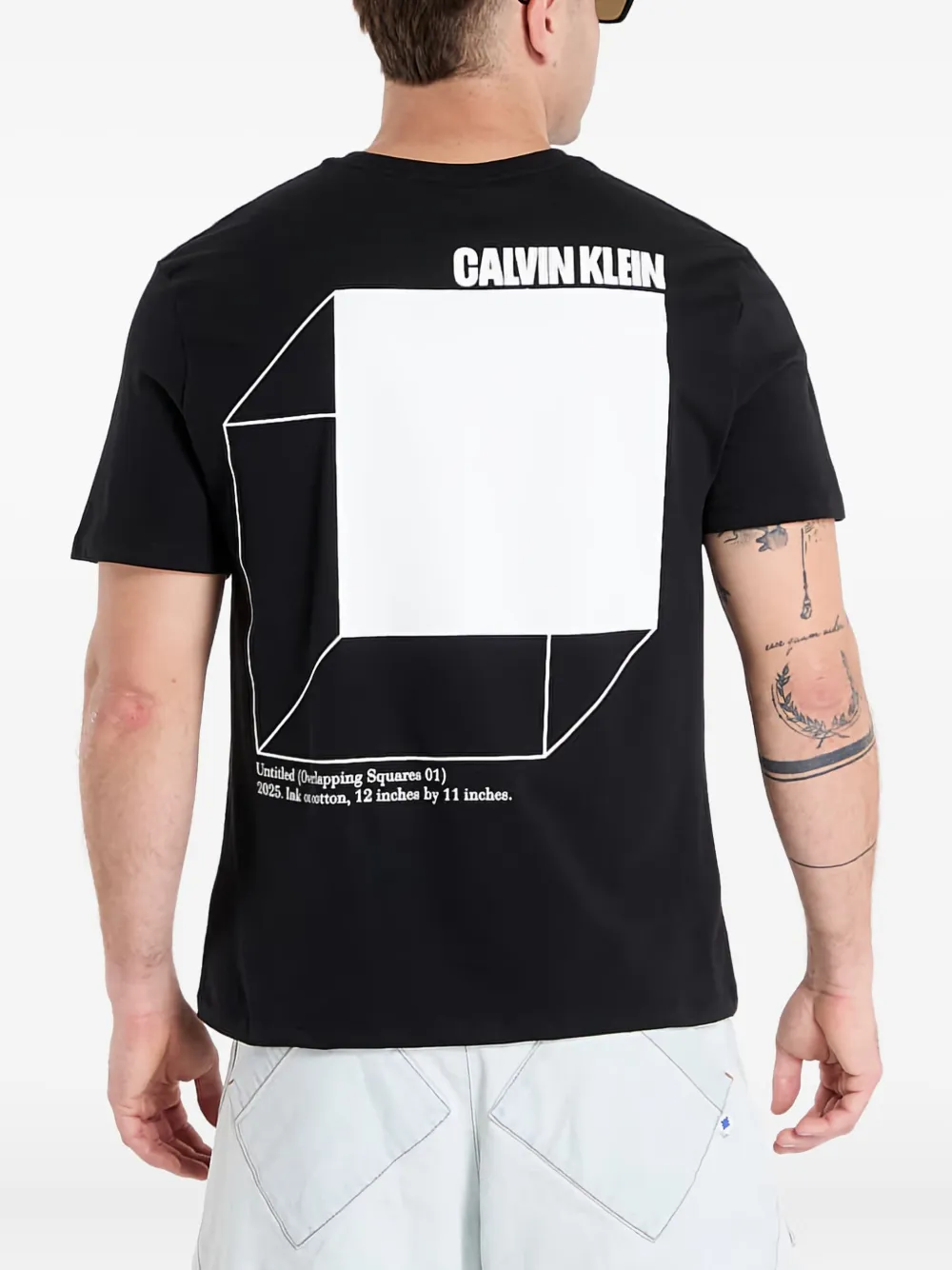 Calvin Klein T-shirt met kubusprint Zwart