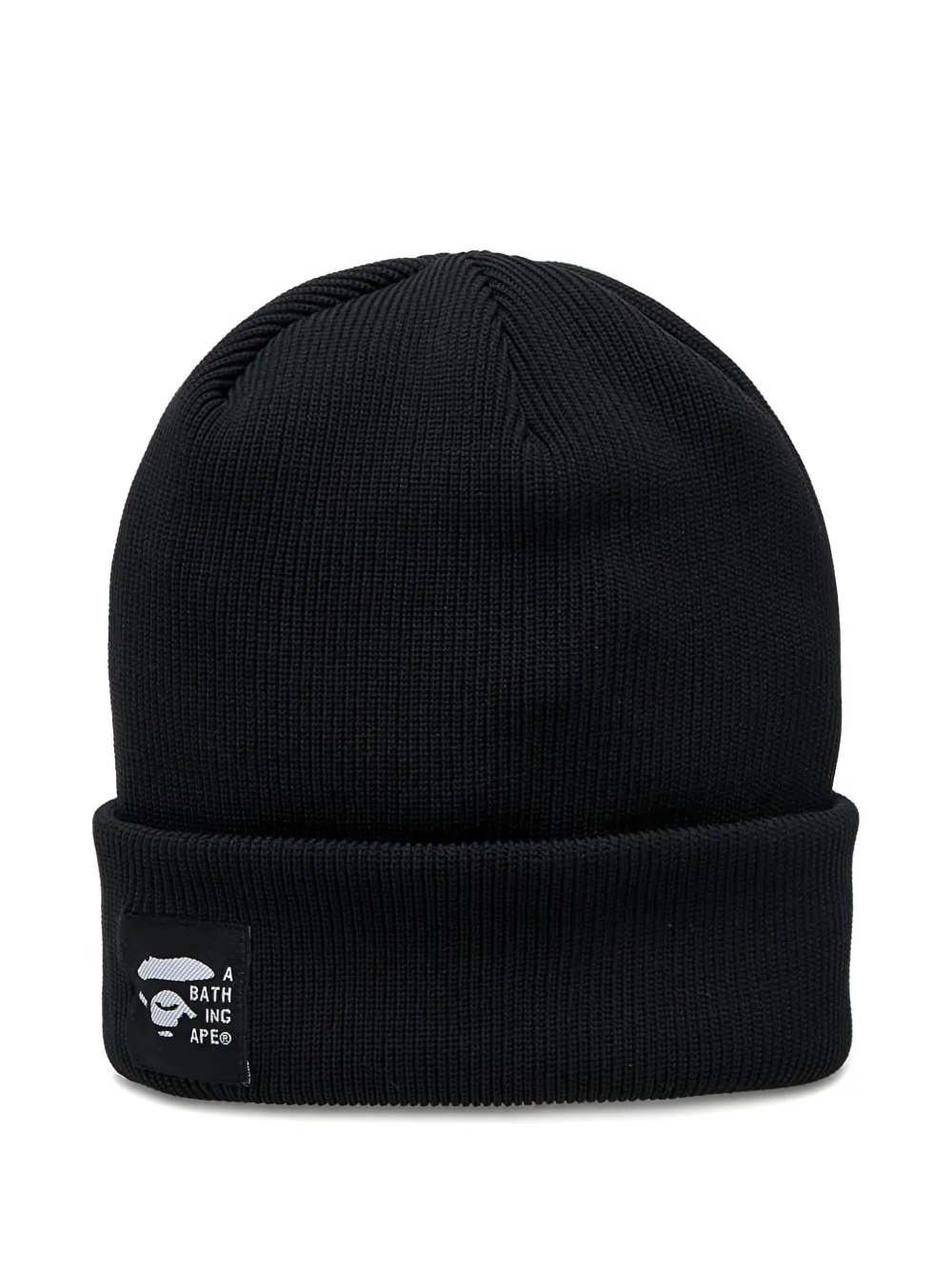 A BATHING APE logo knit cap Zwart