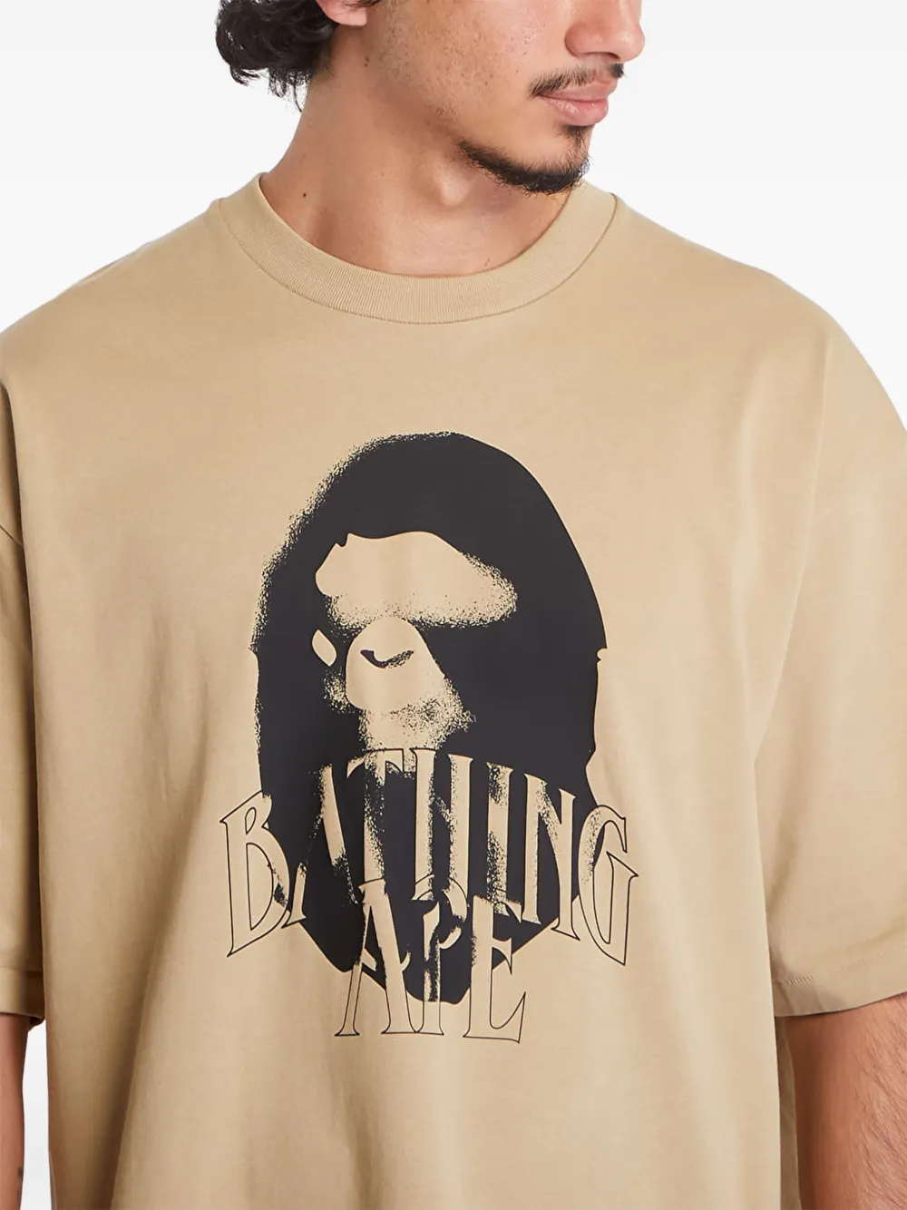 A BATHING APE T-shirt met grafische print Beige