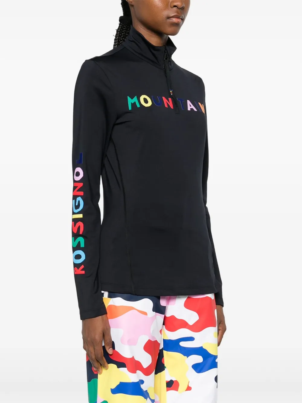 Rossignol JCC Booster performance sweater met halve rits Zwart