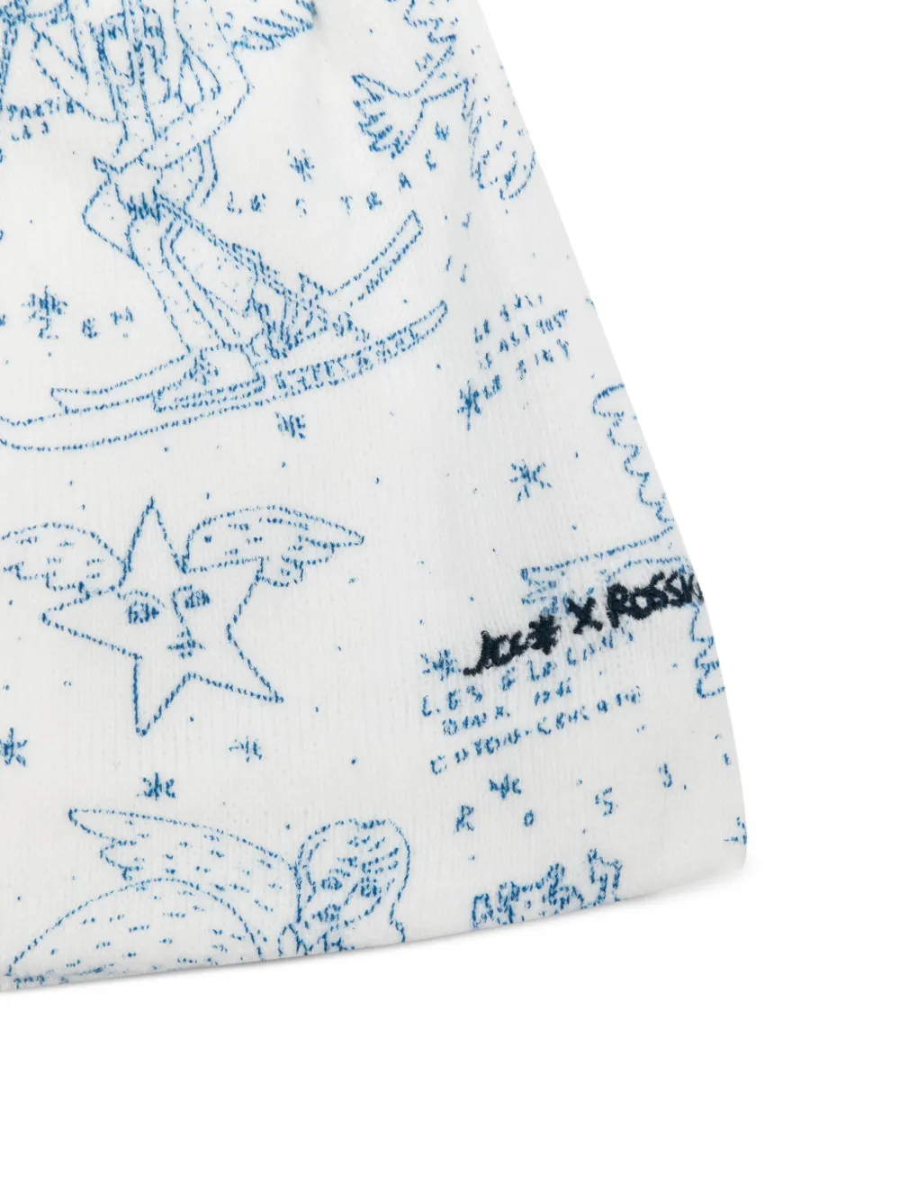 Rossignol Muts met pompondetail en print Wit