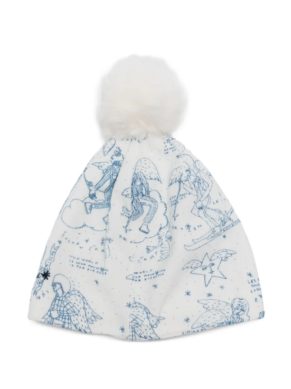 Rossignol pompom-detail printed beanie - Wit