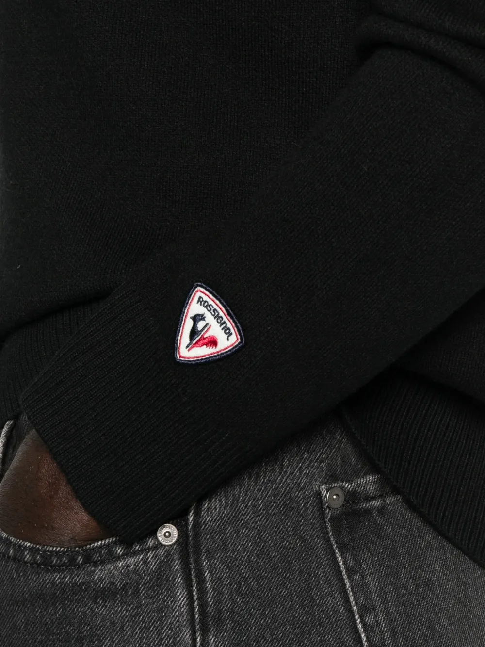 Rossignol Patterned Crew-neck Sweater In Black