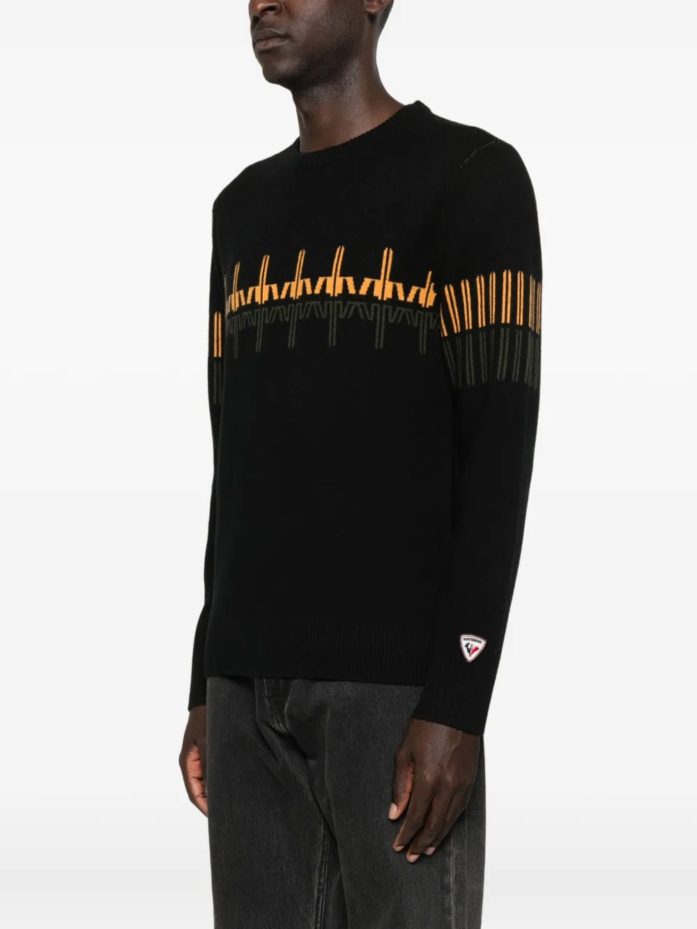 Rossignol Patterned Crew-neck Sweater In Black