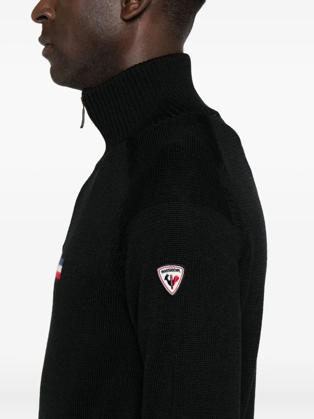Rossignol Odysseus Half-zip Merino Wool Sweater In Black