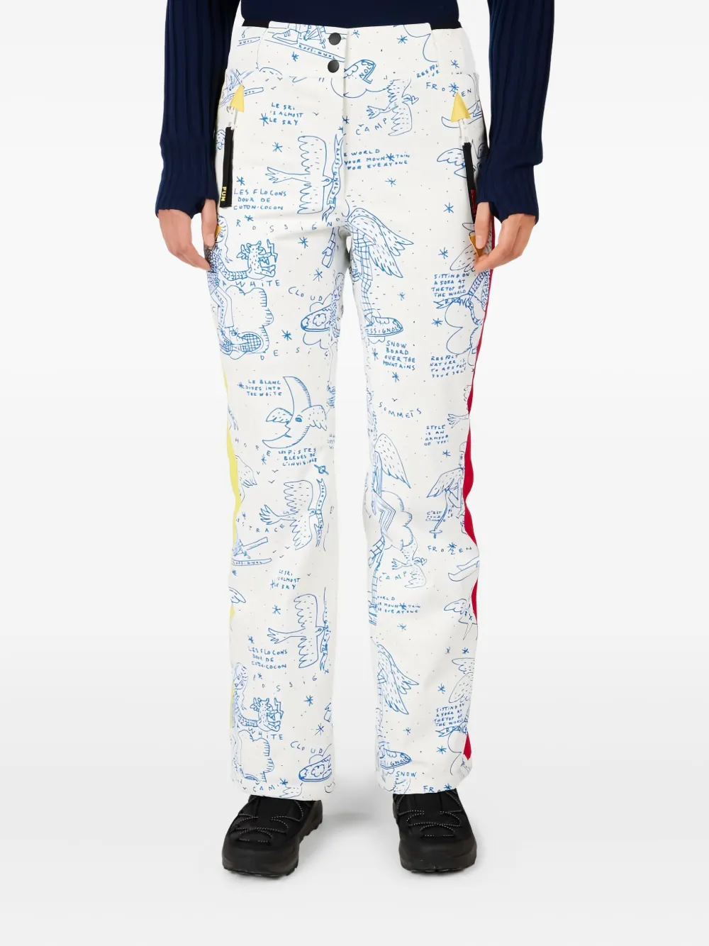 Rossignol Graphic-pattern Side-stripe Trousers In Blue