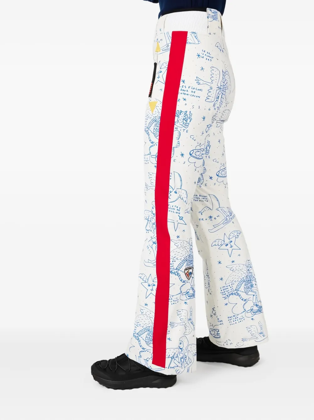 Rossignol Graphic-pattern Side-stripe Trousers In Blue