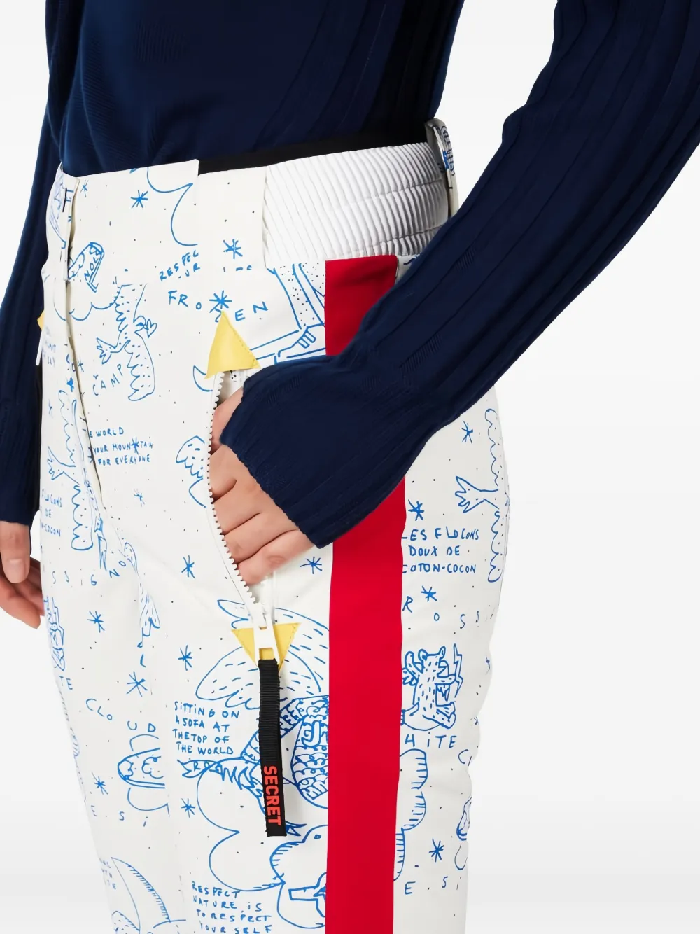 Rossignol Graphic-pattern Side-stripe Trousers In Blue