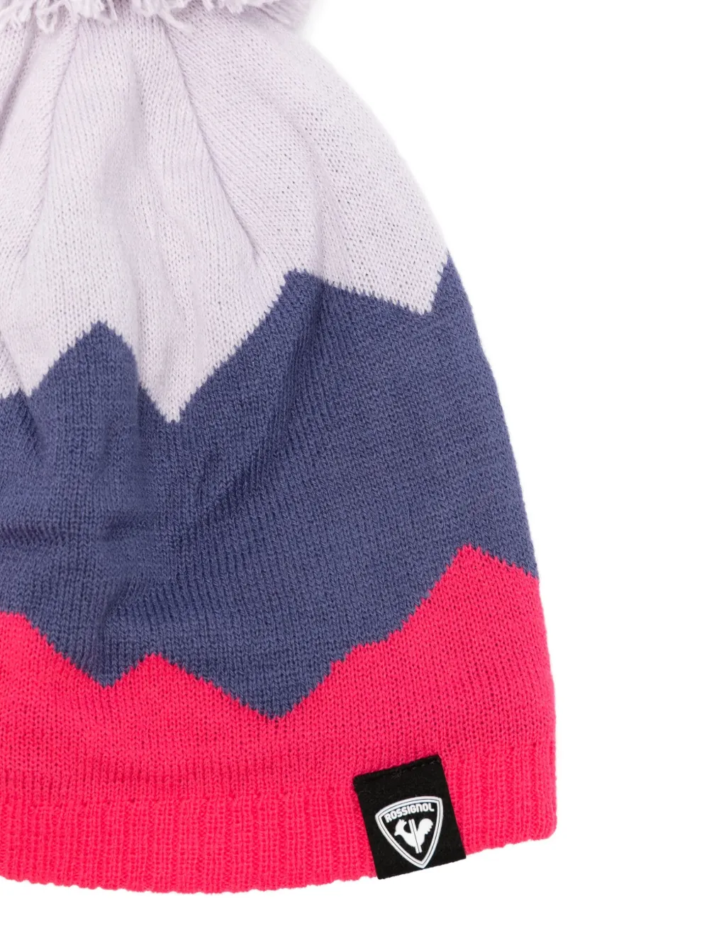 Rossignol Kids Milo gestreepte muts met pompon Paars