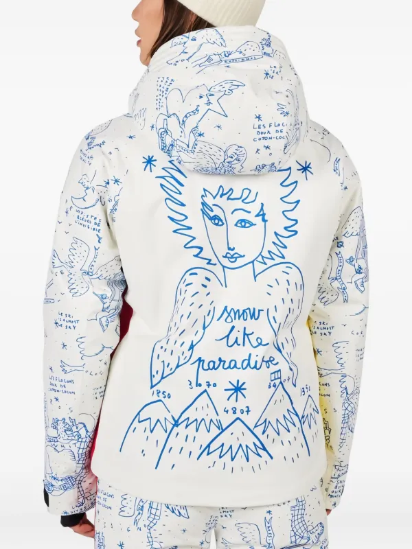 Rossignol x JCC graphic-pattern Hooded Jacket | White | FARFETCH GE