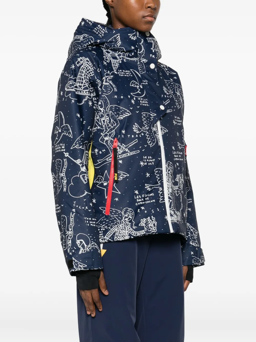 Rossignol Constellation-print Hooded Ski Jacket In Blue