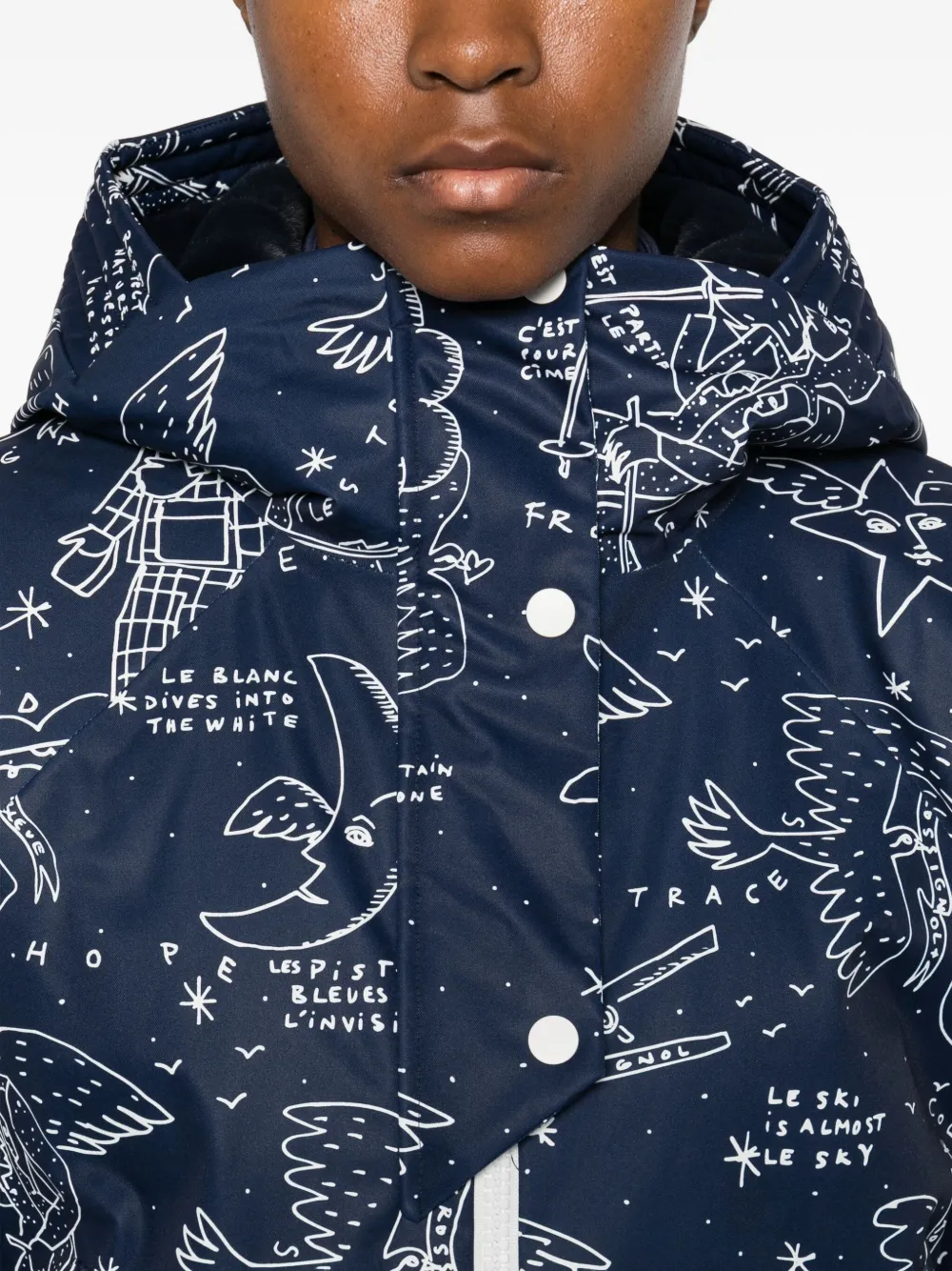 Rossignol Constellation-print Hooded Ski Jacket In Blue