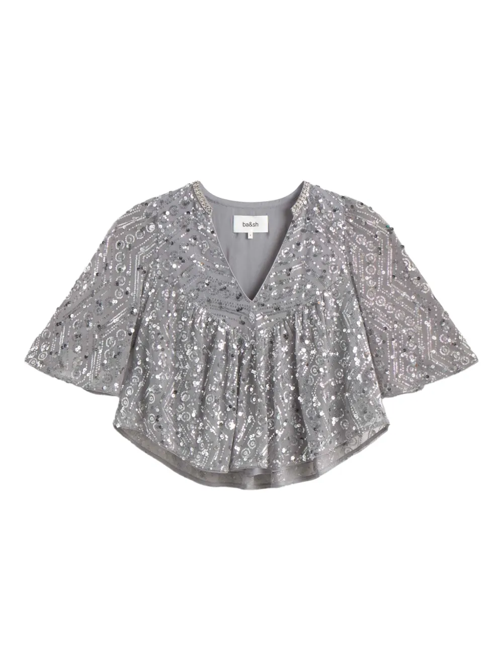 Ba&sh Cara Sequin-embellished Top In Gray