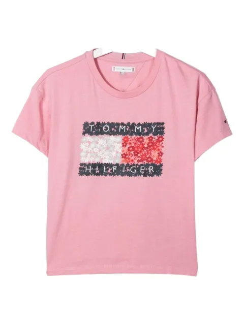 Tommy Hilfiger Junior floral-logo T-shirt