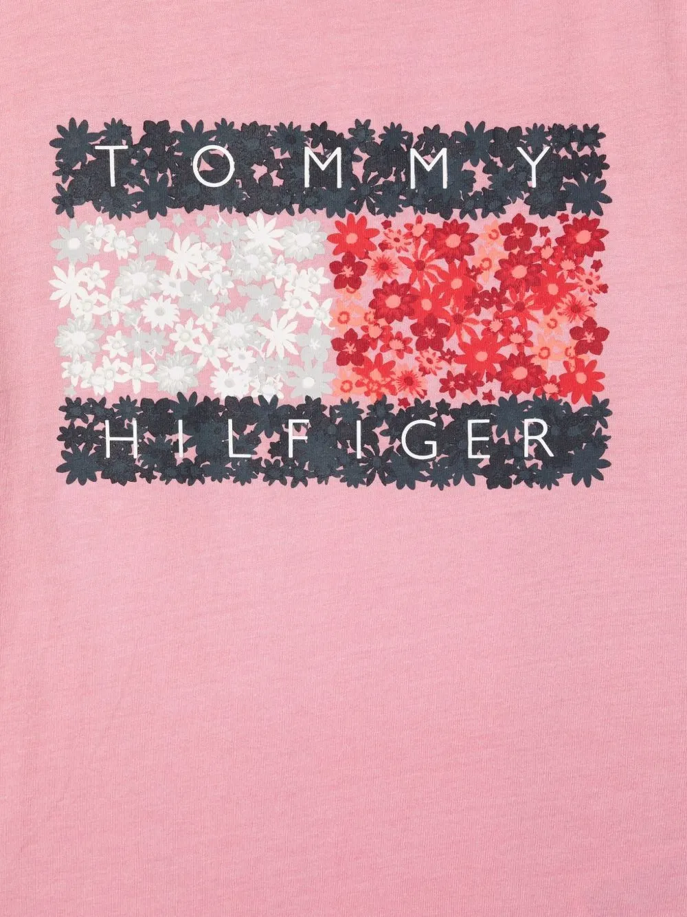 Tommy Hilfiger Junior floral-logo T-shirt Roze