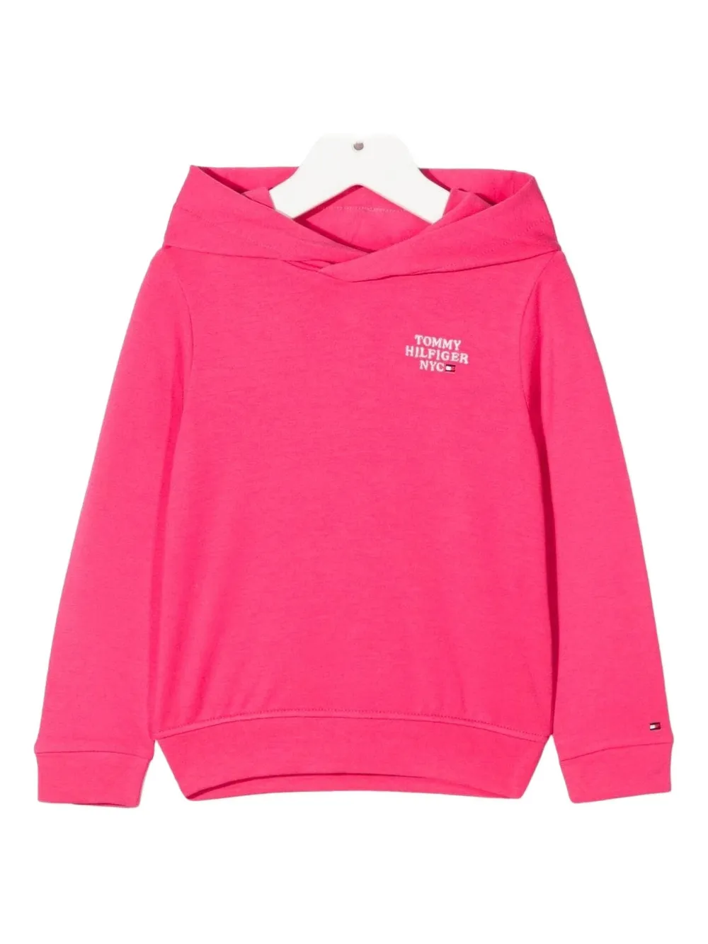 Tommy Hilfiger Junior logo-embroidered hoodie Roze