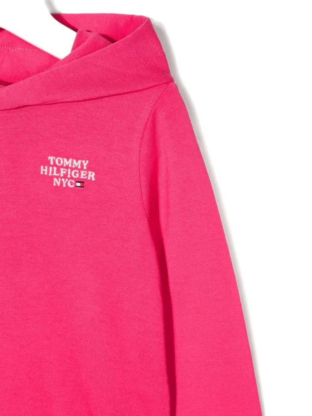 Tommy Hilfiger Junior logo-embroidered hoodie Roze