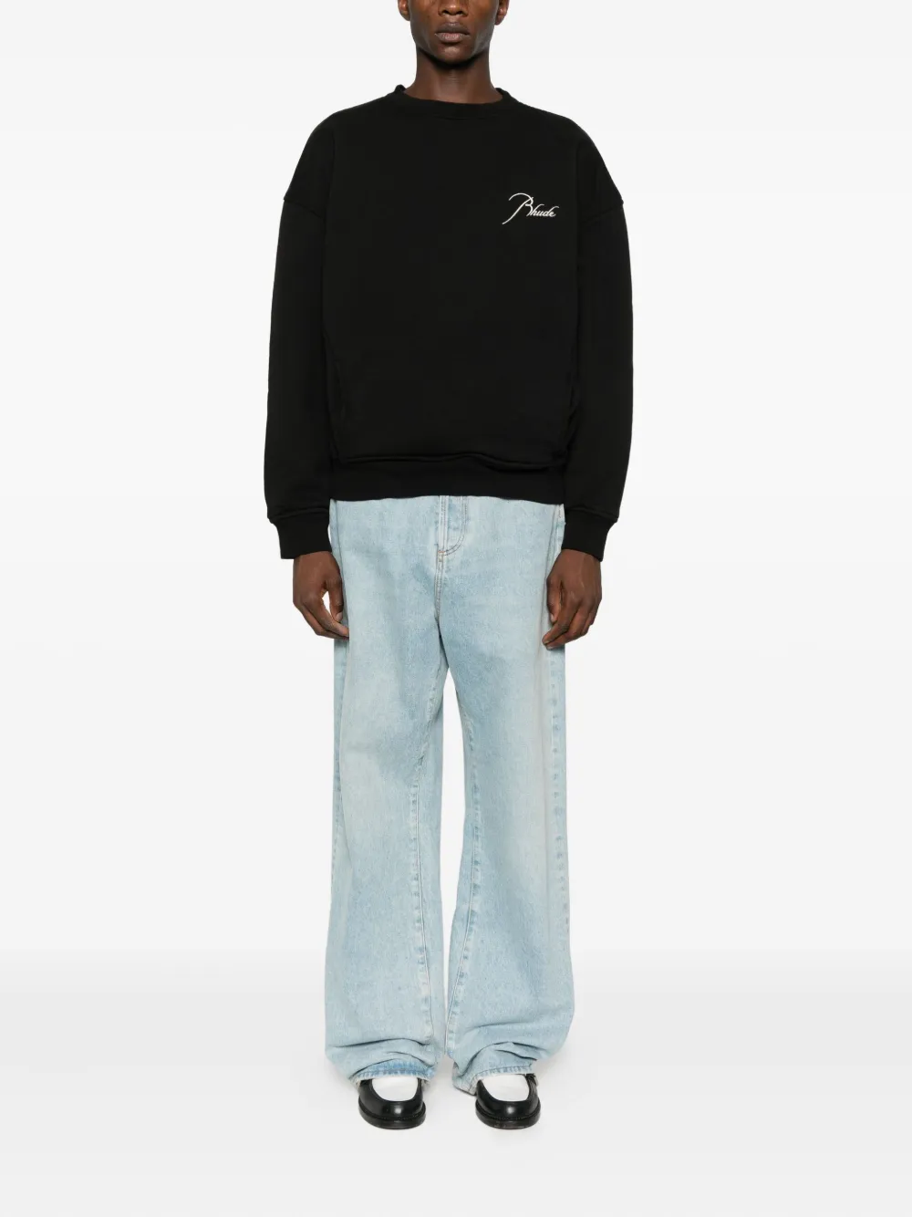RHUDE logo-print sweatshirt - Zwart
