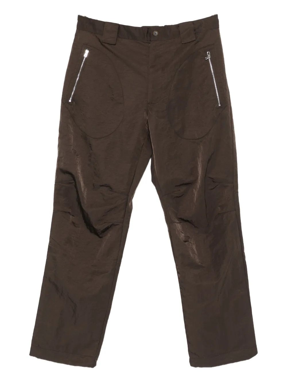 Ranra Zip-pocket Trousers In Brown
