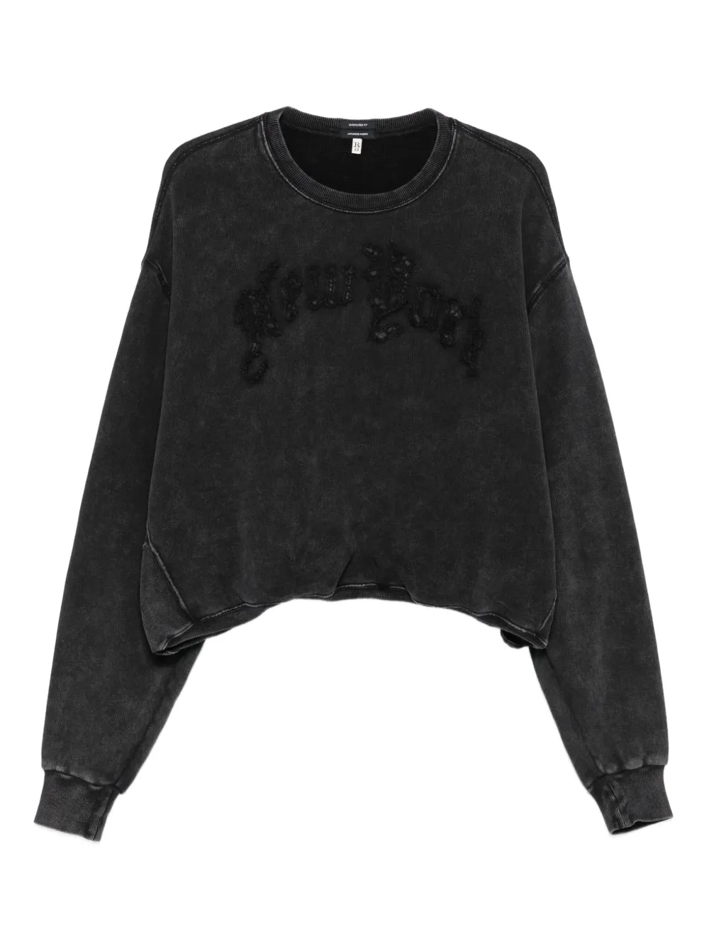 R13 embroidered cropped sweatshirt | Grey | Image 1