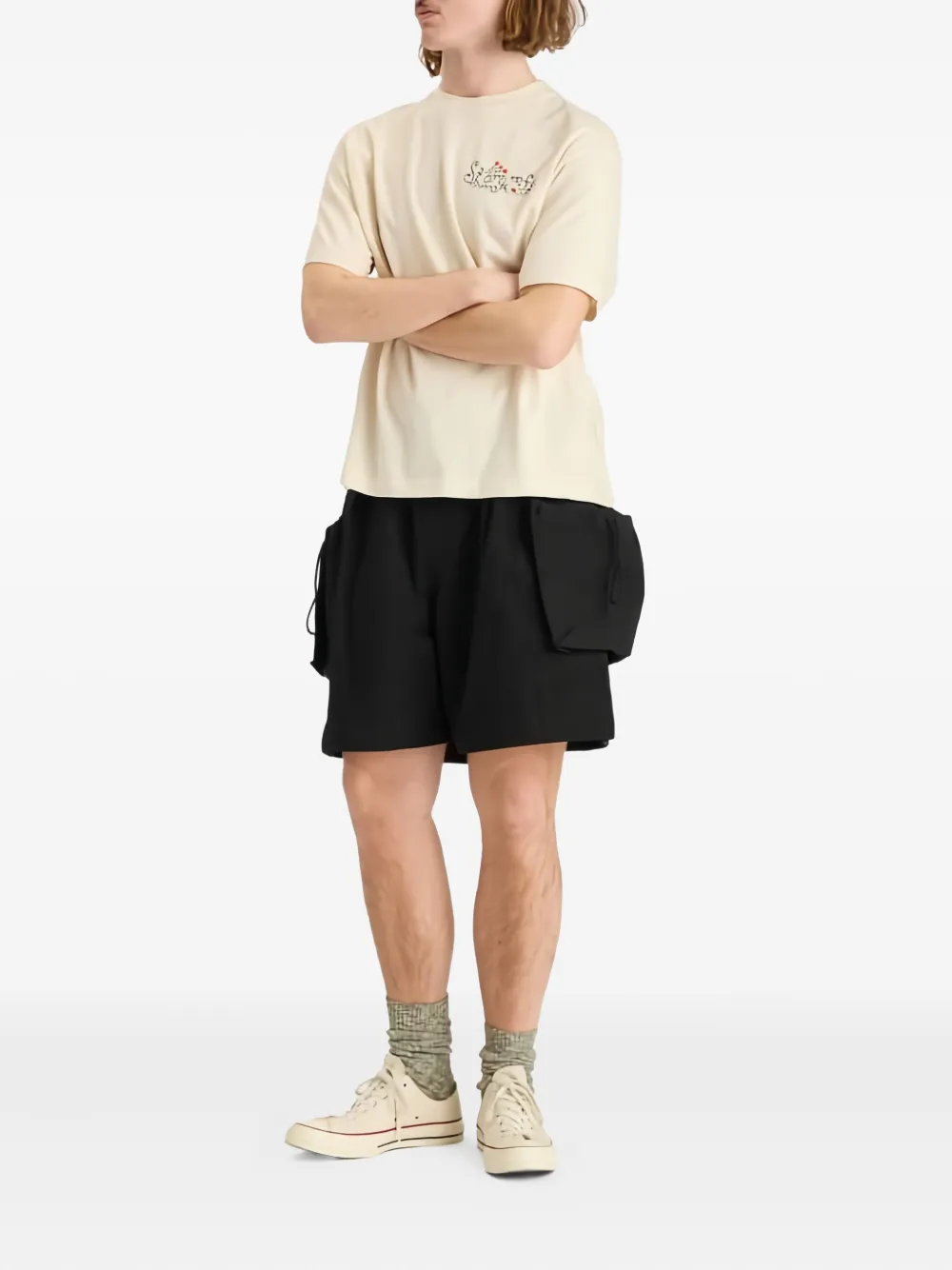 STORY mfg. Salt elasticated-waist cargo shorts - Zwart