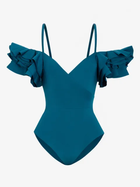 Maygel Coronel Blas ruffled swimsuit