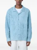 STORY mfg. Greetings leaf-embroidered shirt - Blue